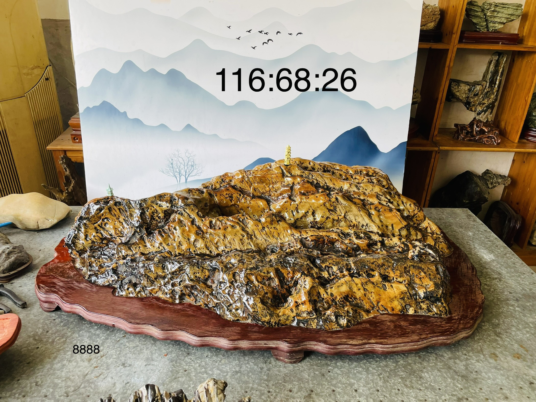 高端九龙壁切底山大型自然山观赏石家具116-68-26