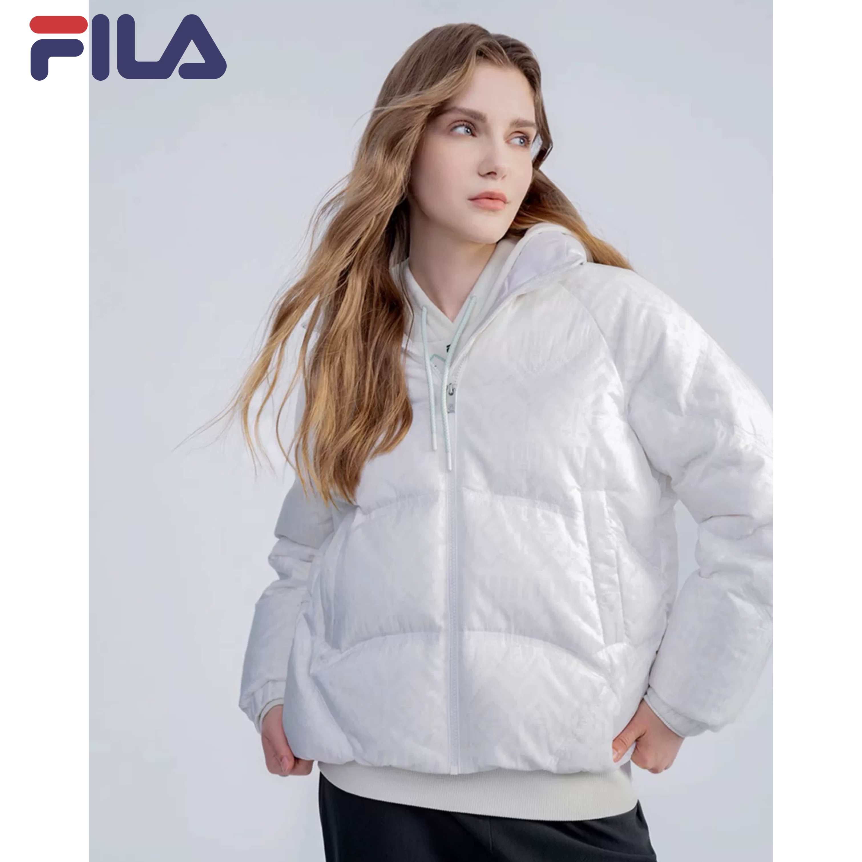 Fila/斐乐【绿宝石系列】冬季【防寒】休闲立领女士羽绒服F11W344919F