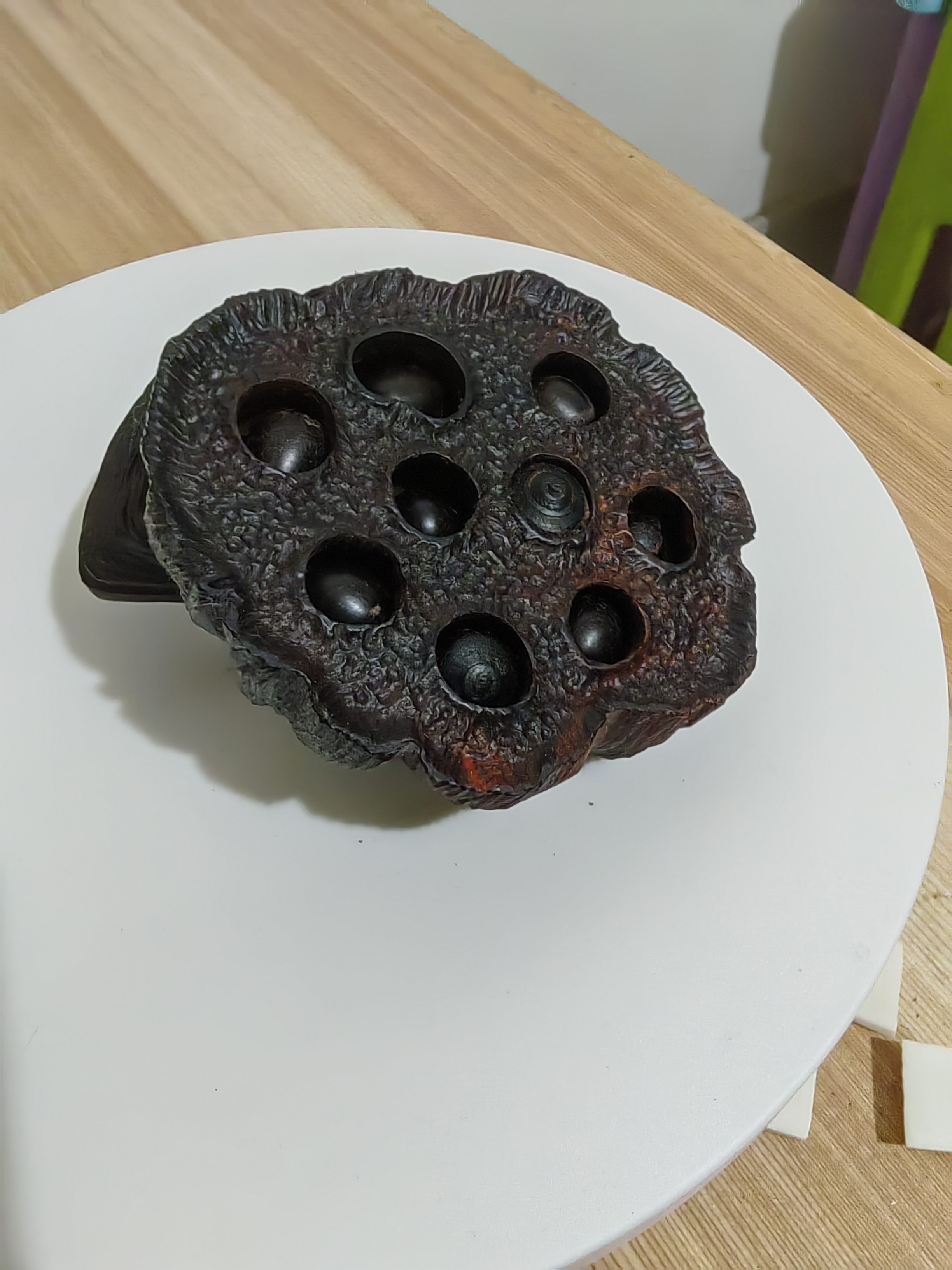 非金属木质吊坠 活籽莲蓬手把件老挝大红酸枝黑飘红老料