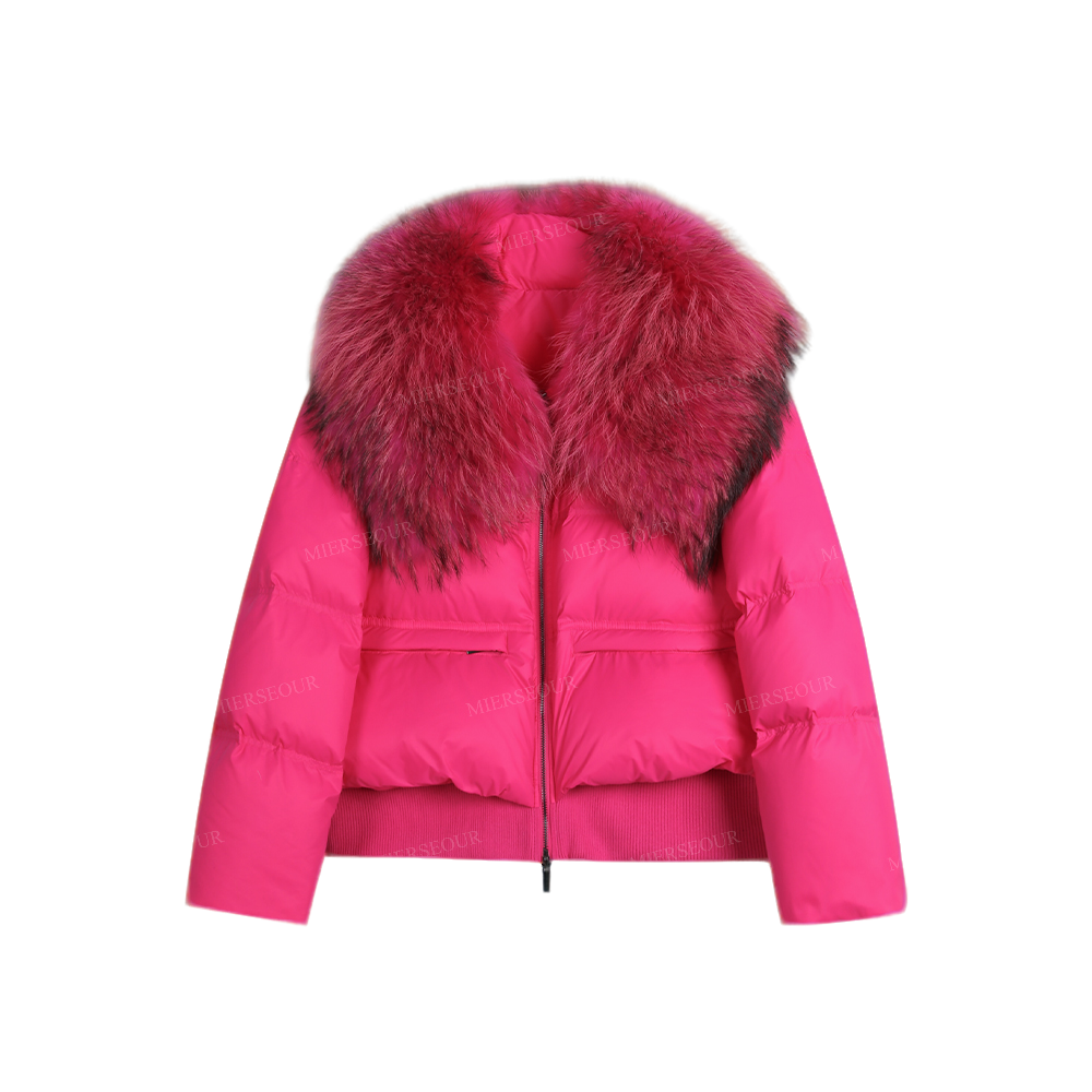 冬季新款时尚百搭大毛领面包服羽绒服80109