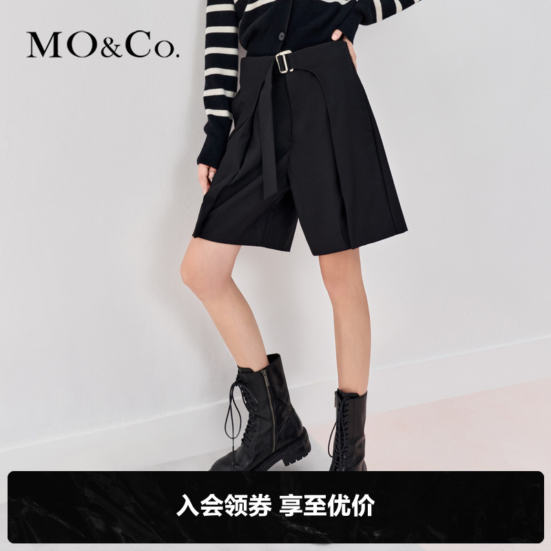 MOCO秋季解构高腰中裤西裤五分裤MBB3SOT006