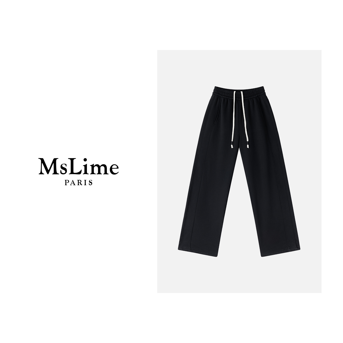 王嬛嬛MsLime‘黑白协奏’24年新款时尚休闲百搭休闲裤 HC2C2793