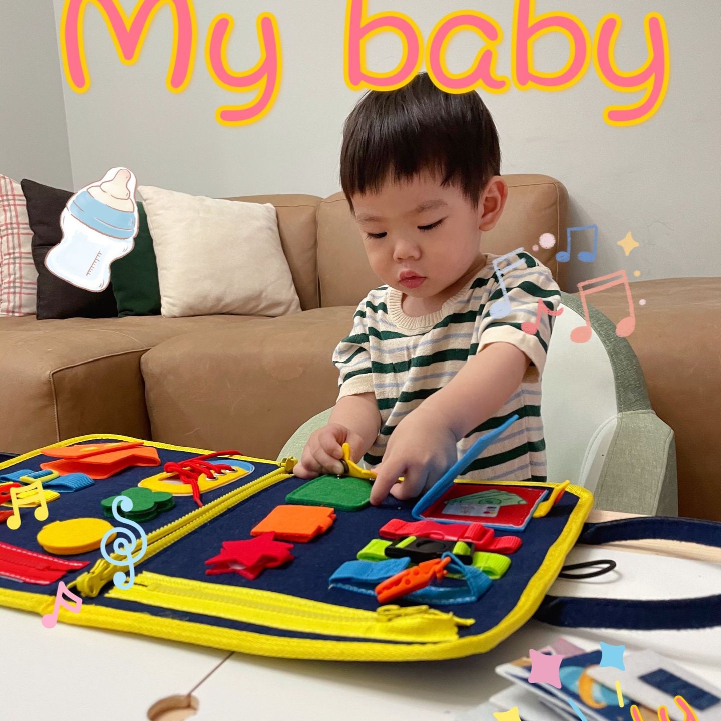 FUM宝宝穿衣形状字母认知幼儿安静包手撕书安装书魔术贴早教玩具