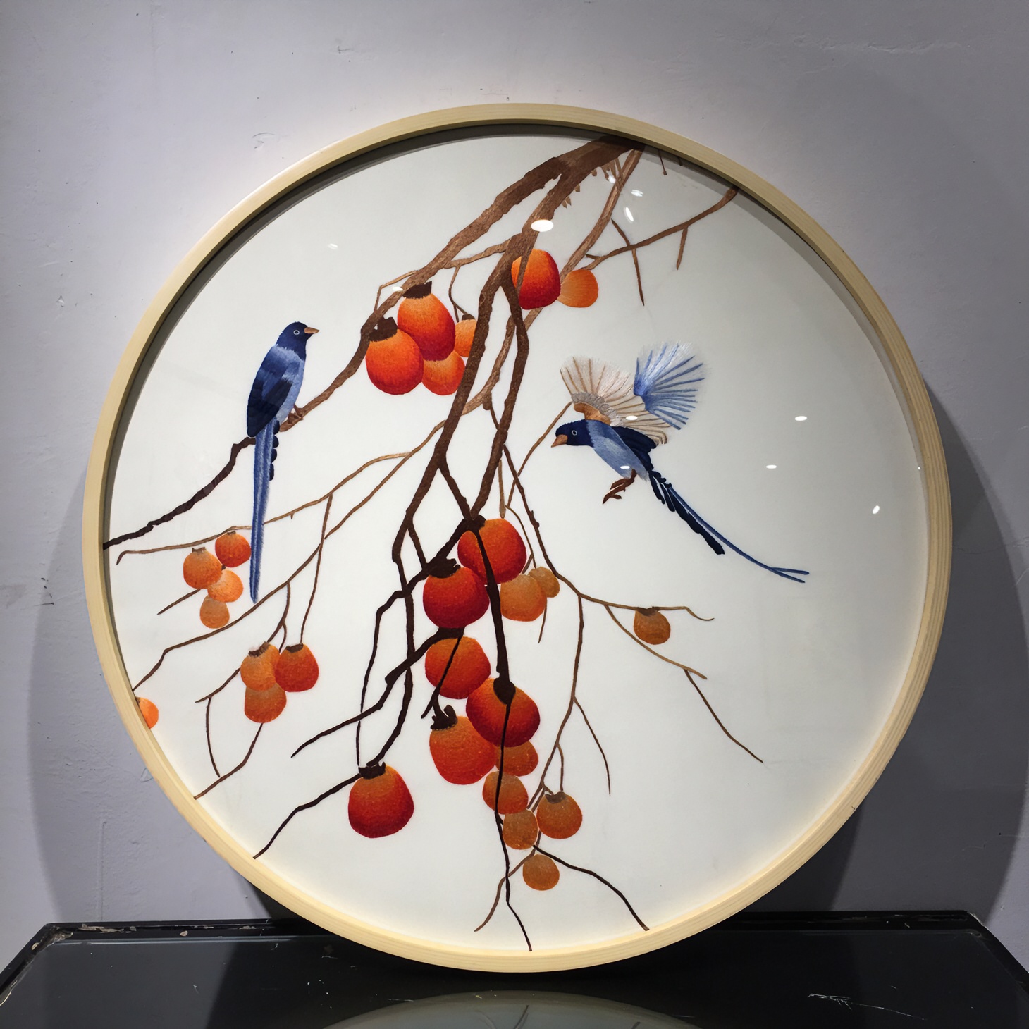 苏绣玄关画事事如意花鸟画寓意吉祥新中式简约风装饰画手工刺绣
