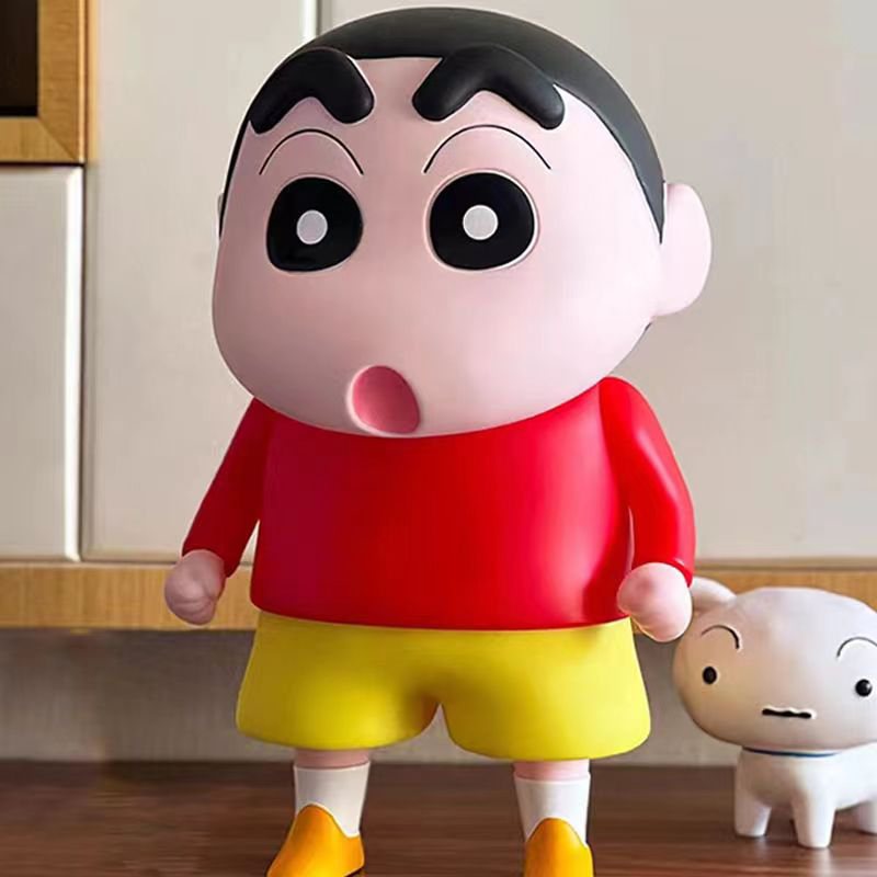 蜡笔小新24cm网红卡通潮玩轻奢创意手办可爱公仔酒柜玄关桌面摆件