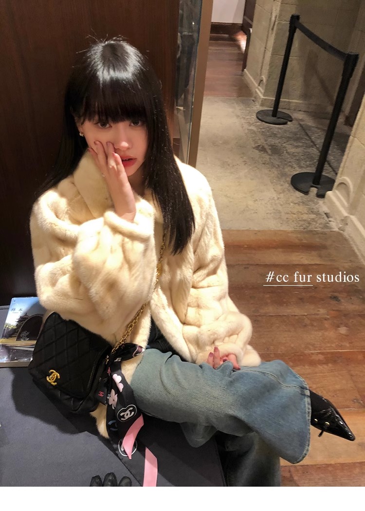 CC皮草 CCFUR CCFURS “劳拉小姐”全抽进口紫标级水貂皮草翻领外套