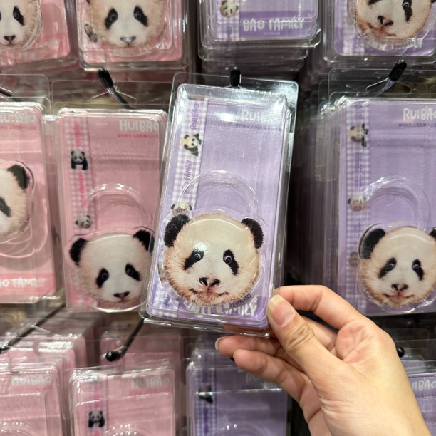 福宝周边睿宝辉宝卡通手机支架ins熊猫可伸缩可爱手机壳diy