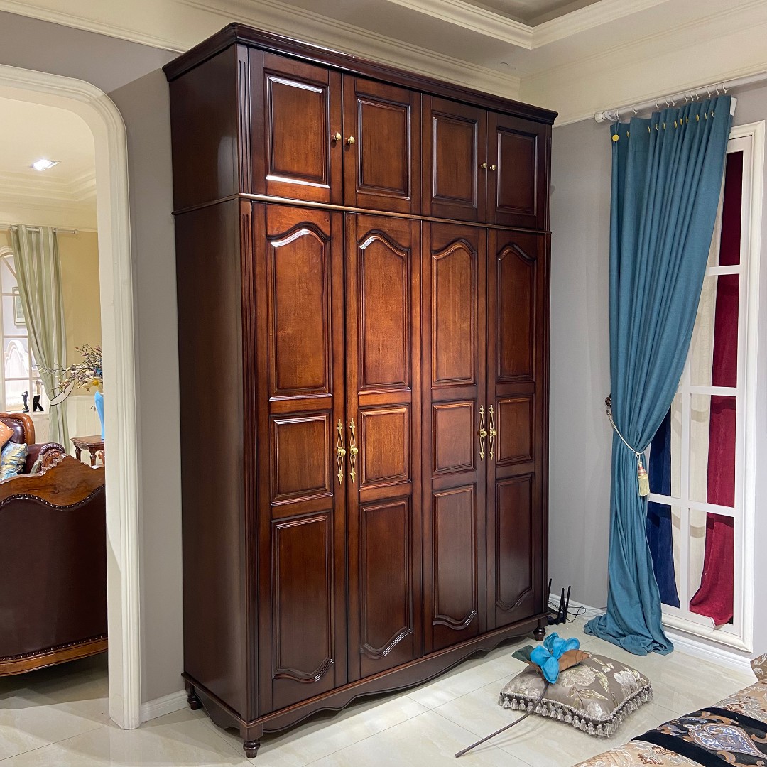 【品牌代工】庄园卡佩KP1712美式风格全原木四门衣柜实木环保家具