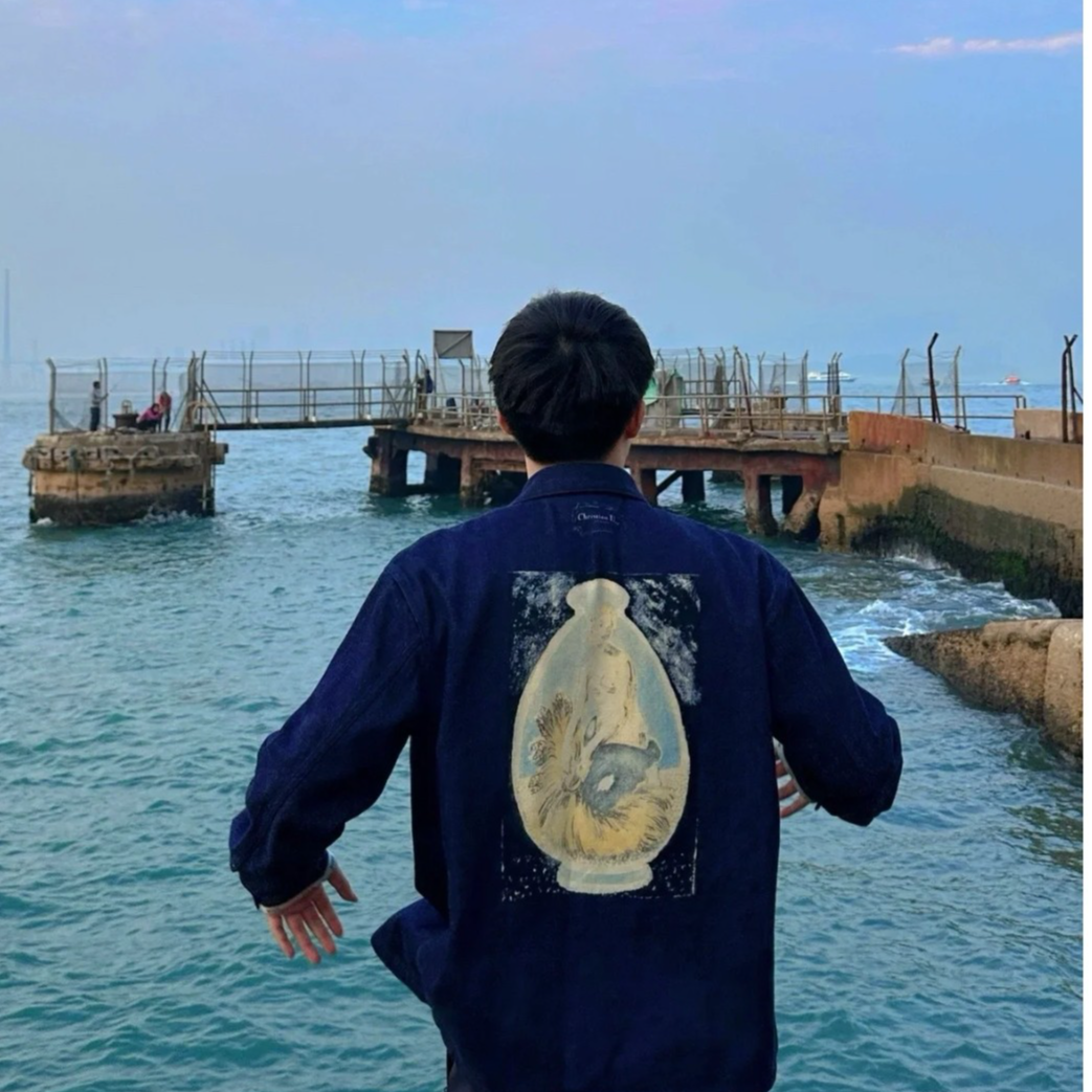 全新未使用 DIOR/迪奥 男士背后印花牛仔外套128972休闲百搭潮流 