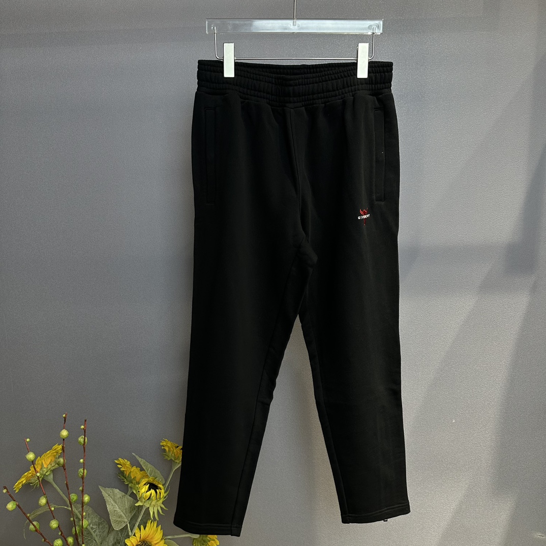 全新未使用 Givenchy/纪梵希 男士黑色休闲运动裤舒适百搭 124609
