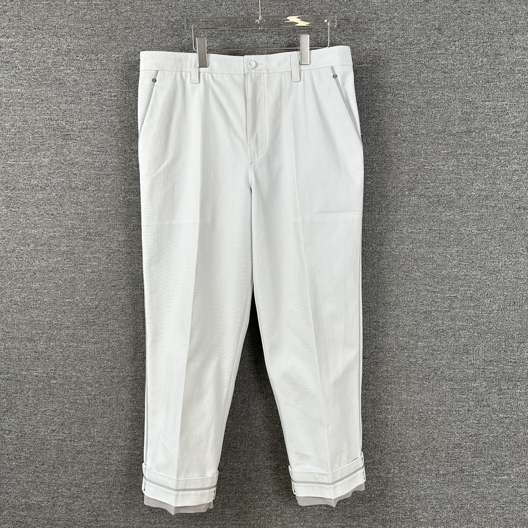 全新未使用 DIOR/迪奥 男士米白色个性园艺休闲长裤百搭款 128928