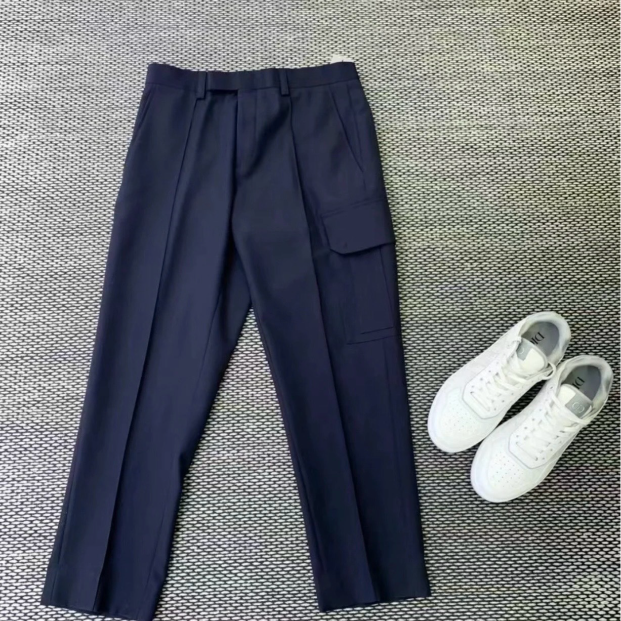 全新未使用 DIOR/迪奥 男士深蓝色工装裤休闲裤时尚百搭款124801 