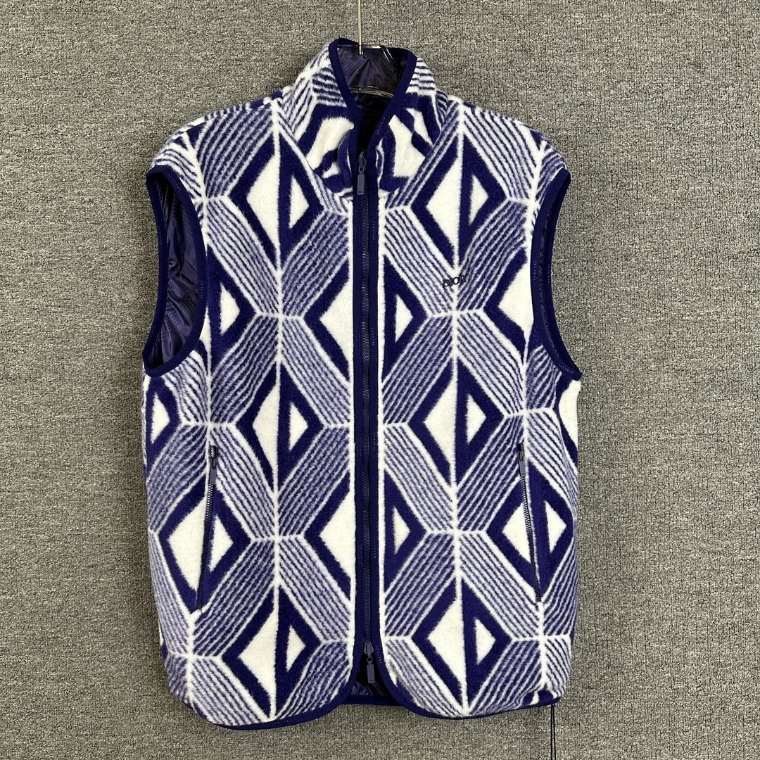 全新未使用 DIOR/迪奥 Dior迪奥男士紫色钻石logo双面背心129021 