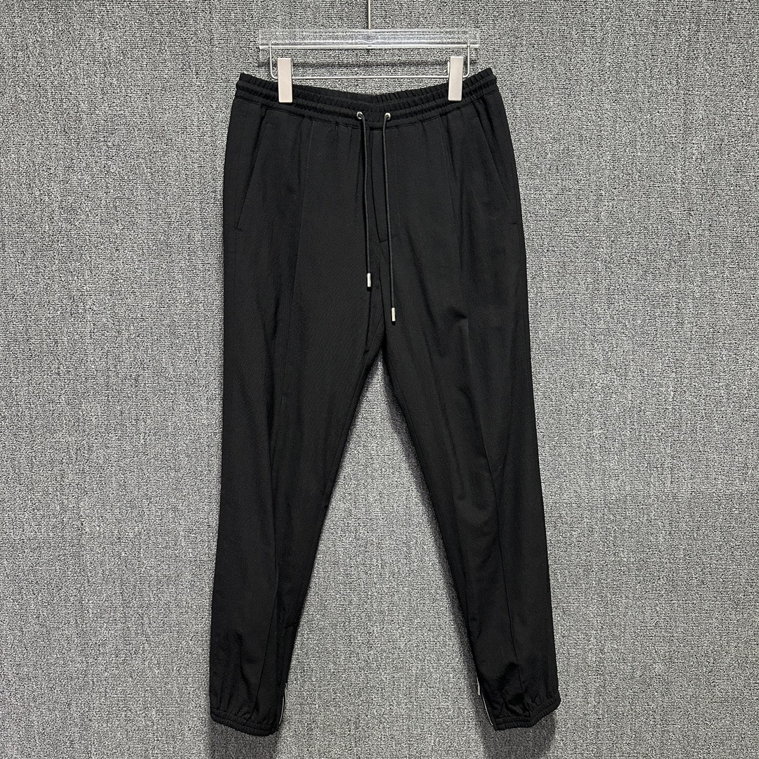 全新未使用 DIOR/迪奥 男士黑色抽绳羊毛休闲裤128964时尚百搭款 