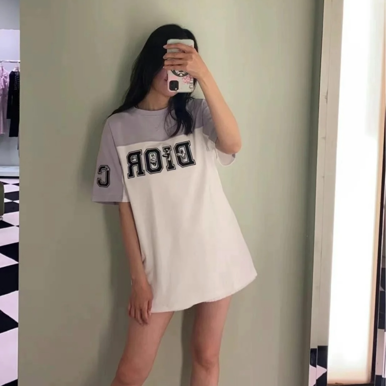未使用 DIOR/迪奥 波普系列艺术家联名款紫色短袖T恤114192  