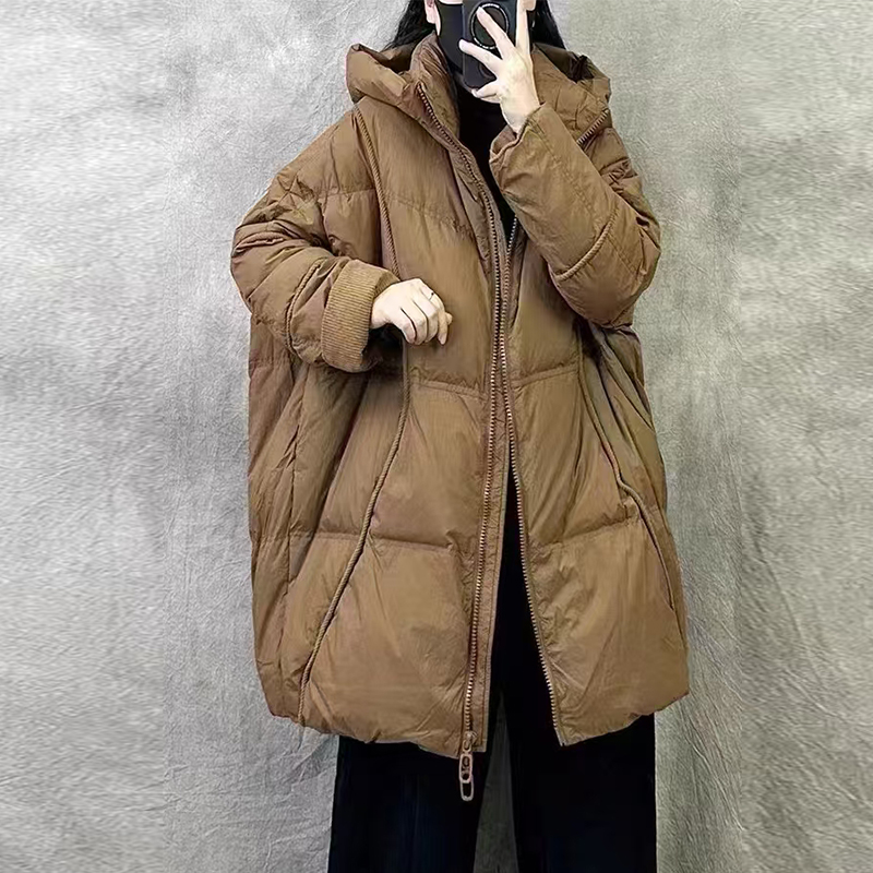 【反季清仓】羽绒服正品保暖女冬季大码加厚白鸭绒中长款连帽外套