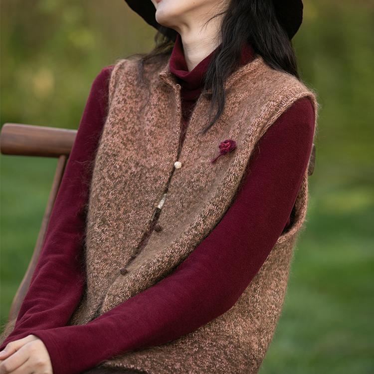 牧衣游原创 渐变色澳毛混纺马夹女新款细腻柔软百搭毛织马甲 言朔