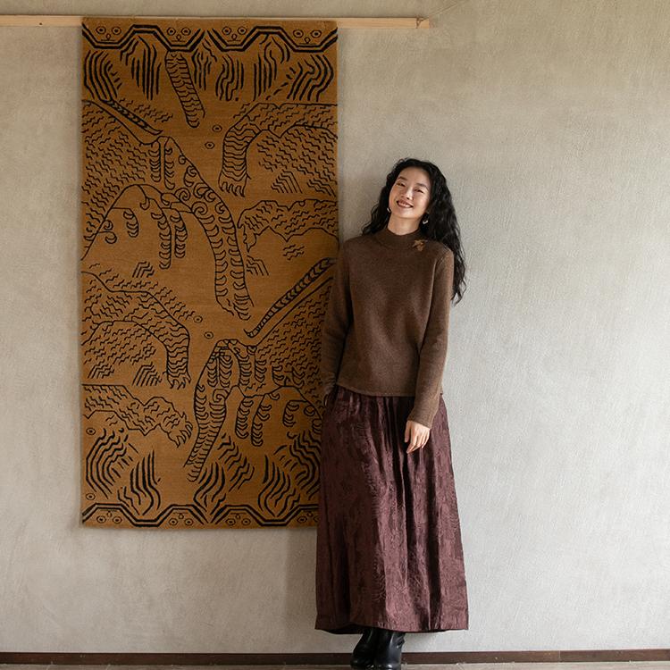 【经典回归】牧衣游原创进口牦牛绒手绣毛织套头衫毛衣女 且随风