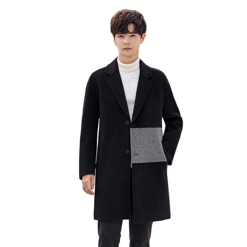 秋冬新男士双面呢大衣外套呢子男外套休闲毛呢加厚商务