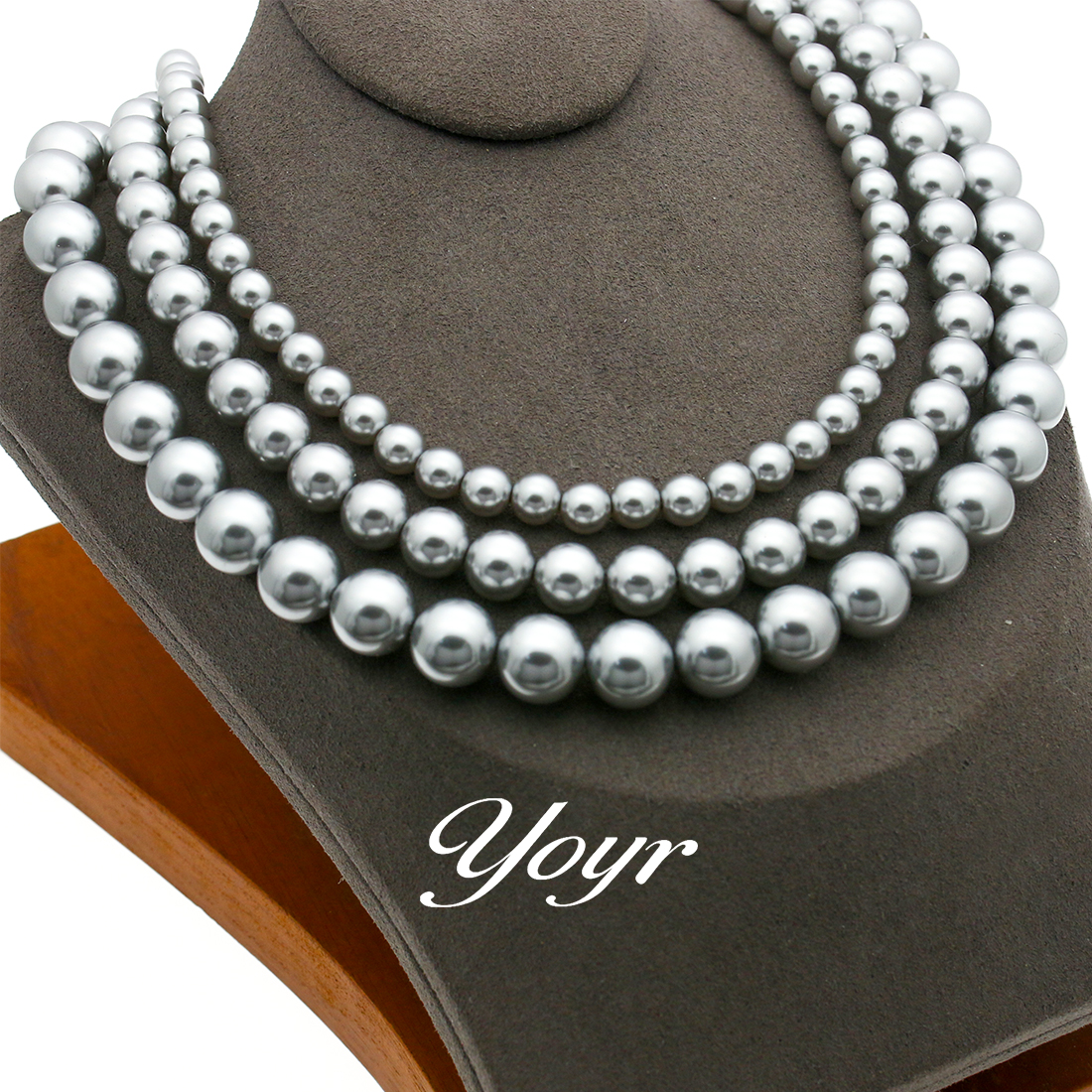 YOYR 链子925银仿珍珠 【夏夏专属】灰色玛丽珍小姐项链轻奢百搭