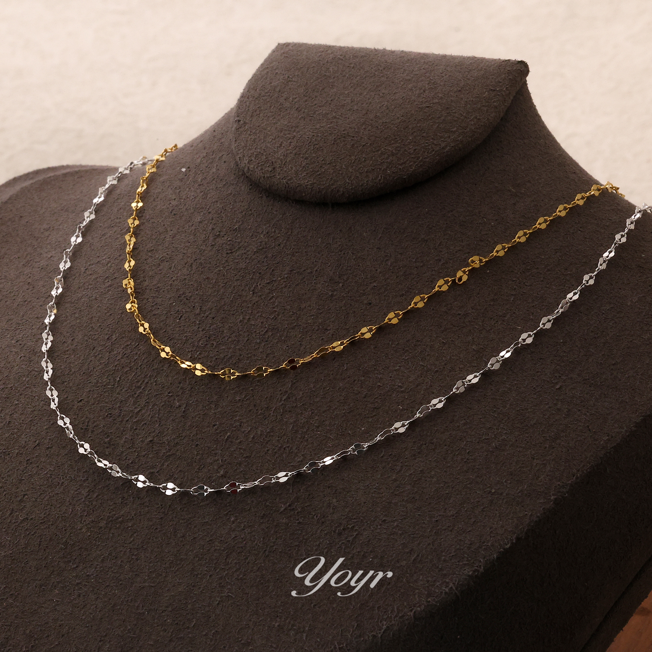 YOYR 链子925银 【夏夏专属】璀璨闪片项链气质时尚百搭简约