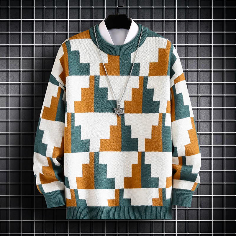 秋冬季毛衣男士潮流保暖高端宽松针织衫休闲青年炸街打底衫毛线衣