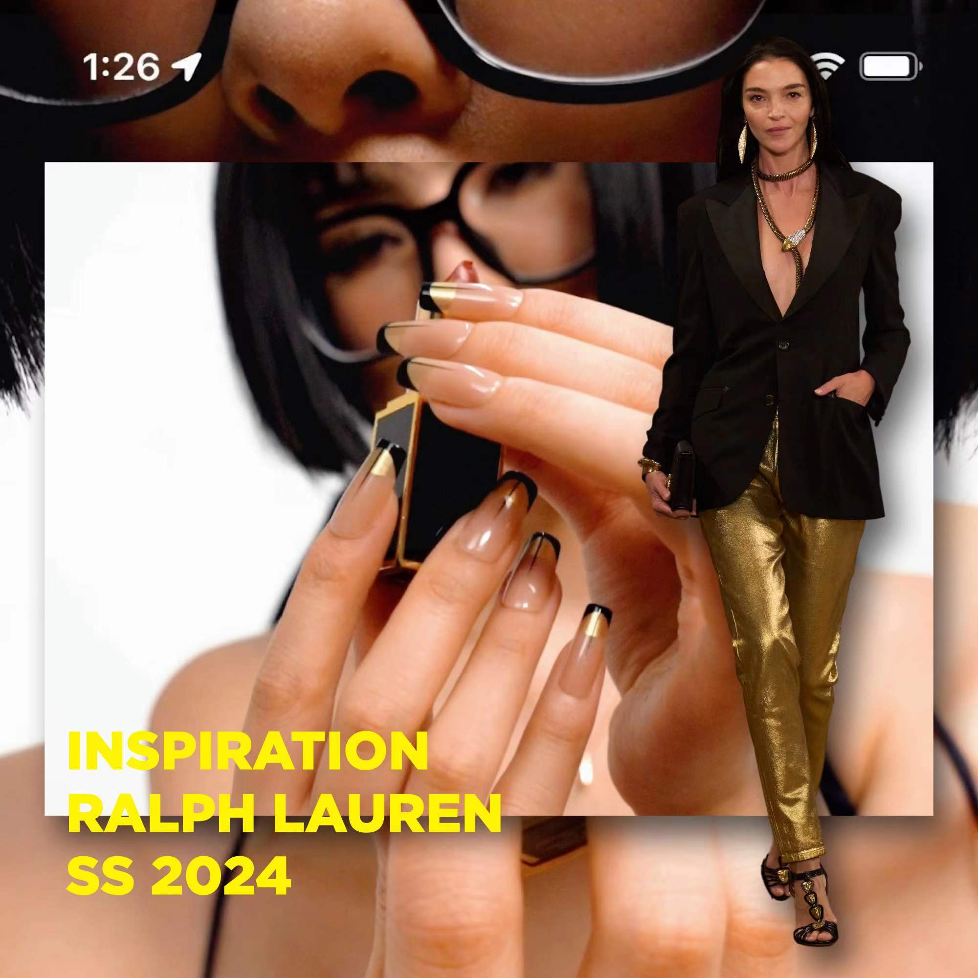 幻调Office Siren 牛秘书 | 高级黑金法式短款全尺码穿戴美甲1035