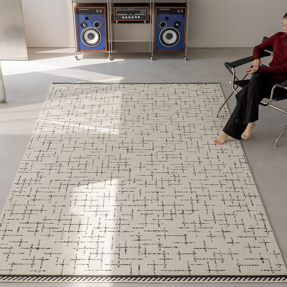 法式防水硅藻丝客厅地毯高级感轻奢加厚免洗家用防滑沙发毯子