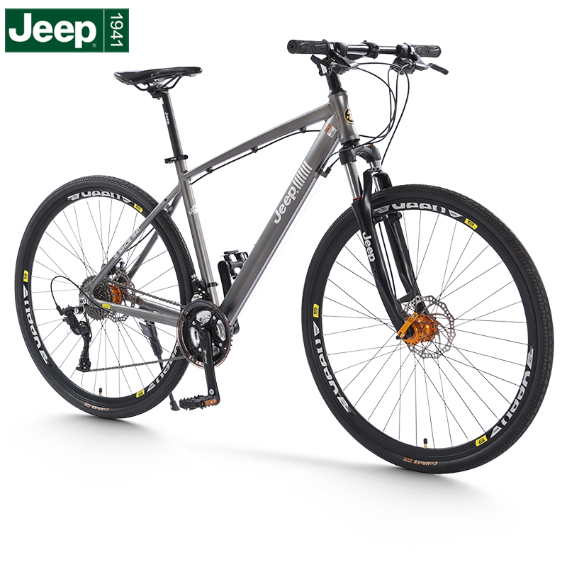 Jeep吉普平把单车瓜车速翔铝合金碟刹变速男女学生砾石公路自行车