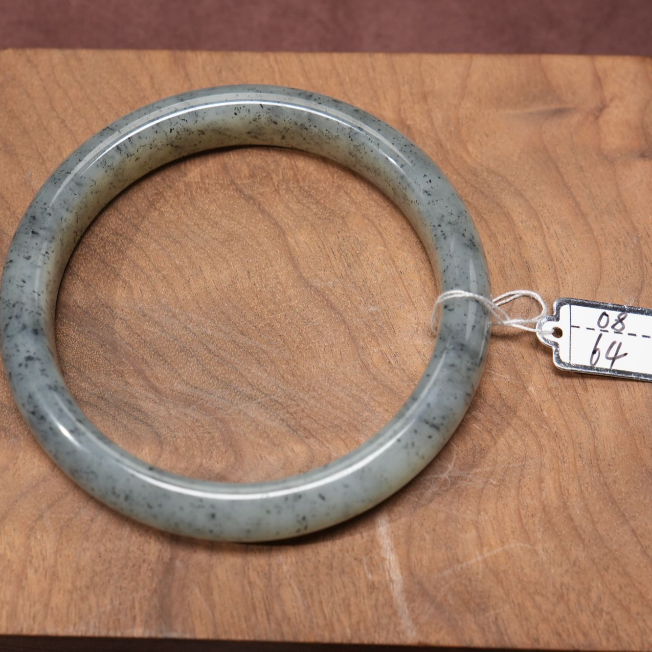 和田玉新疆点墨青花手镯（8号，圈口：64）