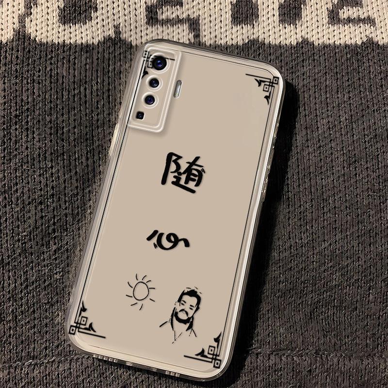 vivox50网红新款不良随心透明手机壳高级感国风卡通软硅胶保护套