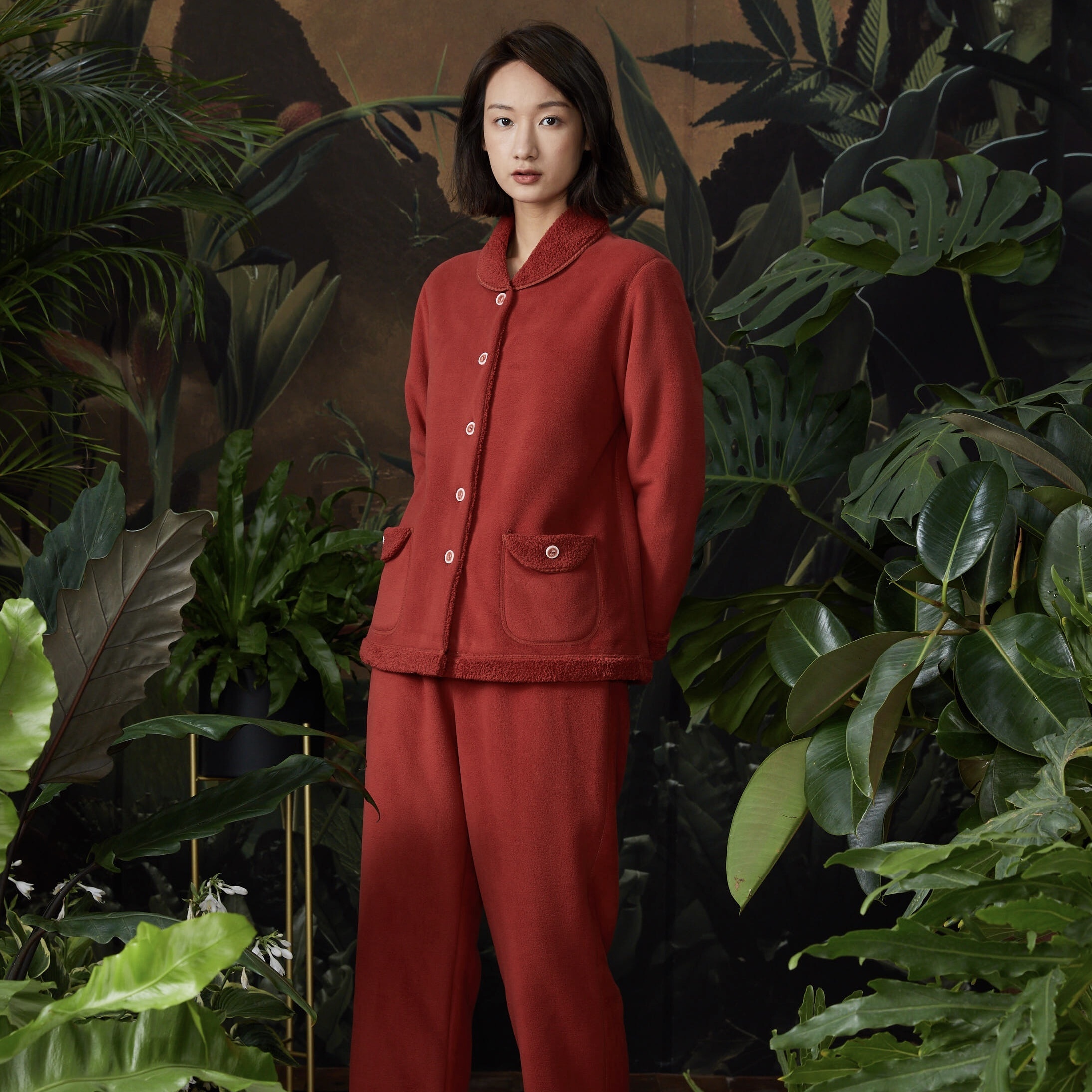 秀媚家弗劳思复合绒家居服