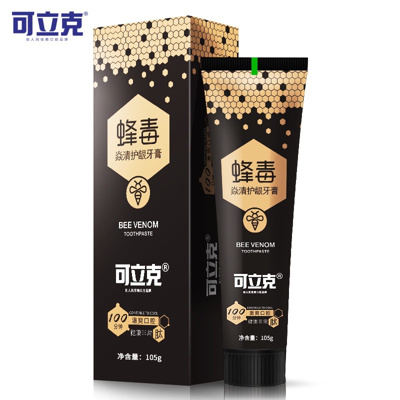 可立克蜂毒牙膏炎清护龈薄荷清新口气美白去黄护龈经典款热销推荐