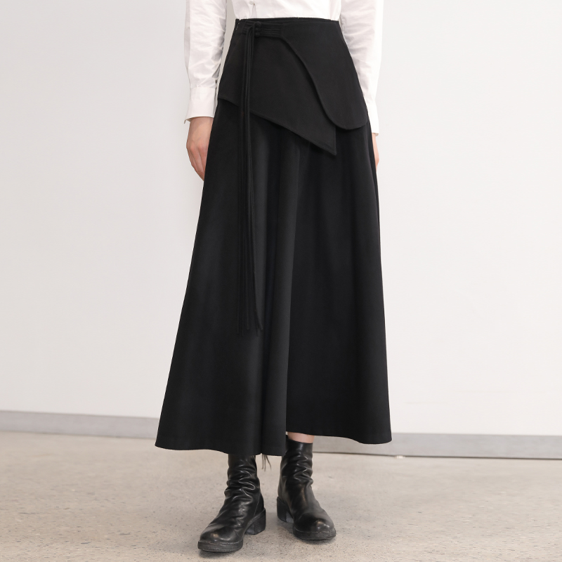 界内界外气质百搭羊毛不规则复古大摆伞裙显瘦半身裙J33Q750-1