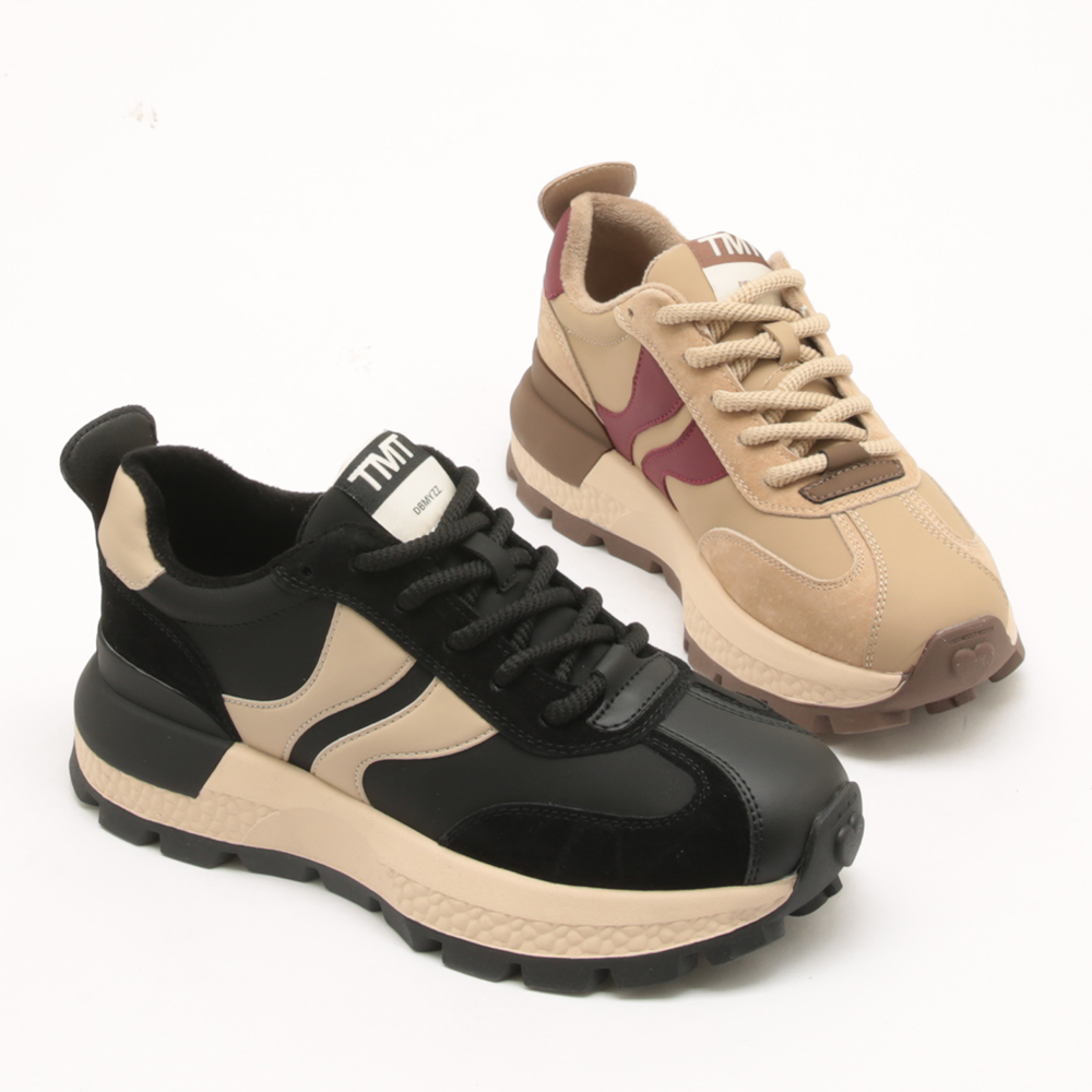 暖冬新款时尚圆头厚底增高棉里拼色潮流女款休闲阿甘鞋1905