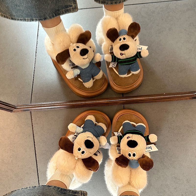 时尚可爱洋气棉鞋女2025年秋冬季新款加绒保暖耐脏外出毛毛棉靴女