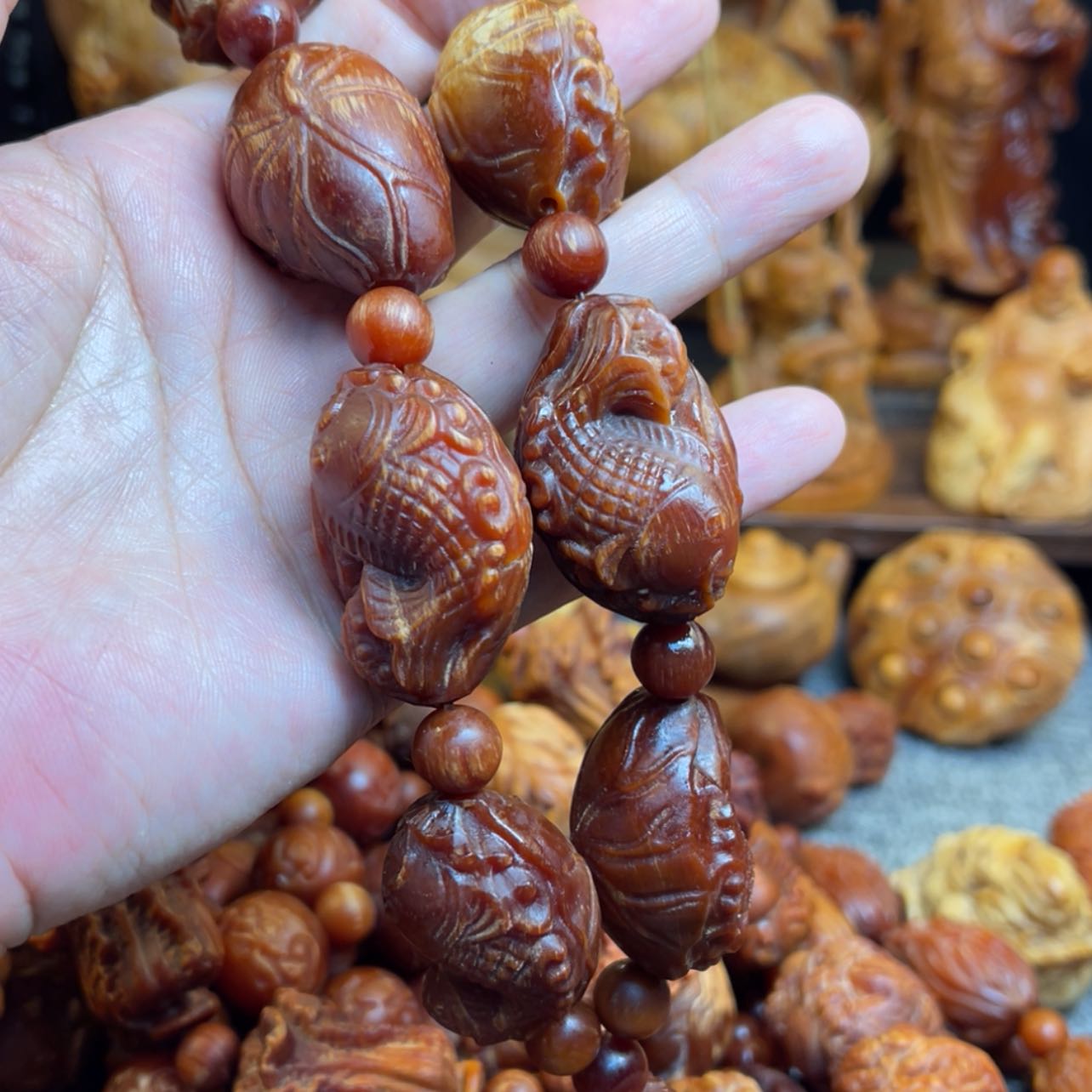 【闪购商品】琥珀木其他生****息荷叶鱼手持练手