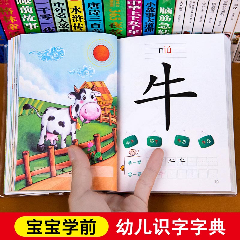 宝宝学前识字字典幼儿认字启蒙幼儿园象形识字幼小衔接词汇童书