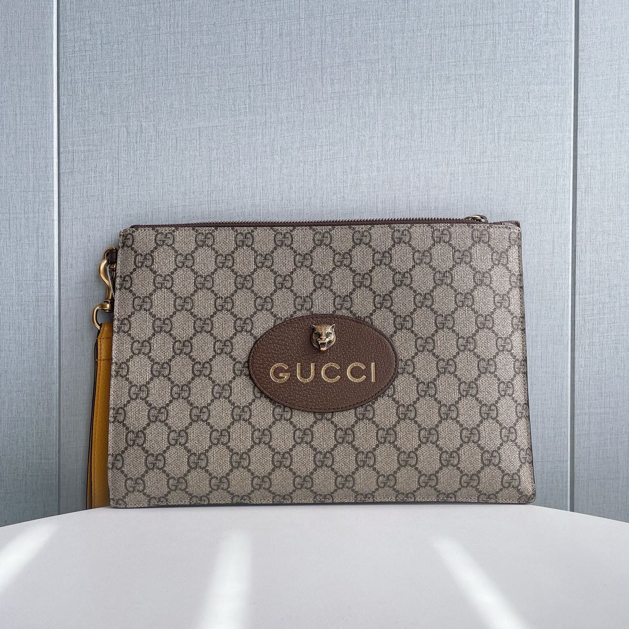 99新 GUCCI/GUCCI  古驰/Gucci老花帆布手拿包