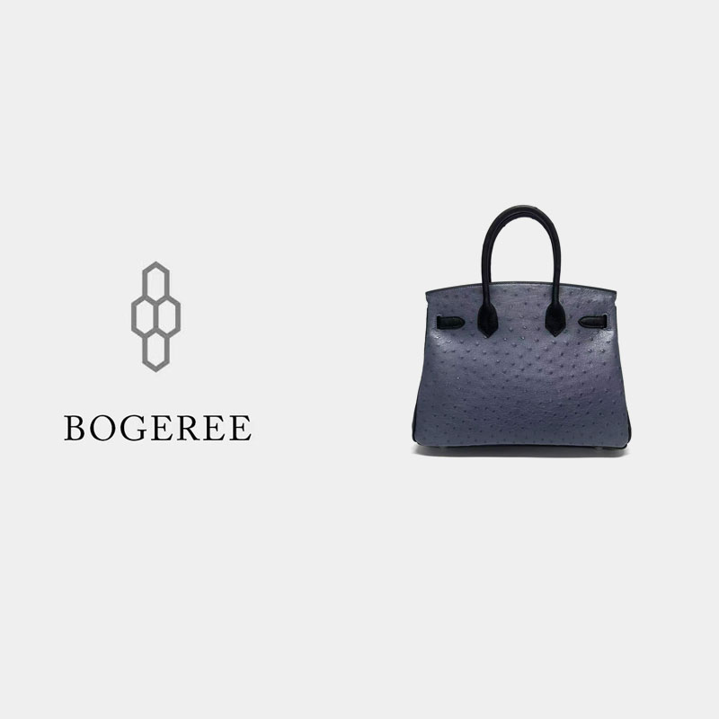 【BOGEREE】漫漫 · 手工高定30CM鸵鸟轻奢手提包     2025T鸵鸟30bk