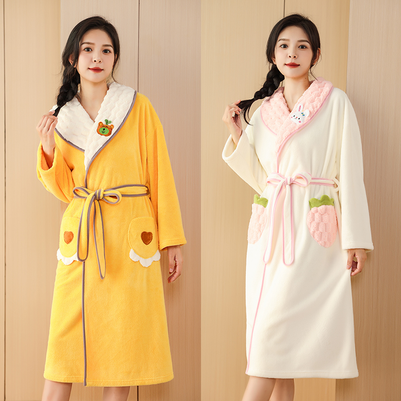 【如之纺】可穿式浴巾女洗澡家用吸水浴裙家居服珊瑚绒浴袍睡袍睡衣