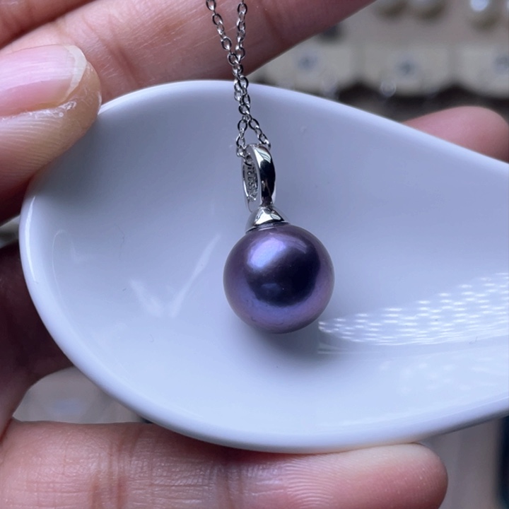 淡水珍珠吊坠银S925镶嵌