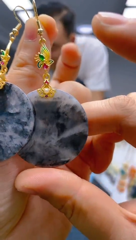 【闪购商品】翡翠耳饰合金0362翡翠耳钩·多样性发货