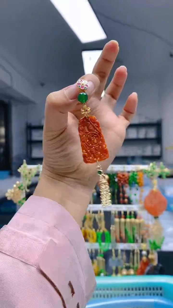 【闪购商品】翡翠耳饰合金371翡翠压襟