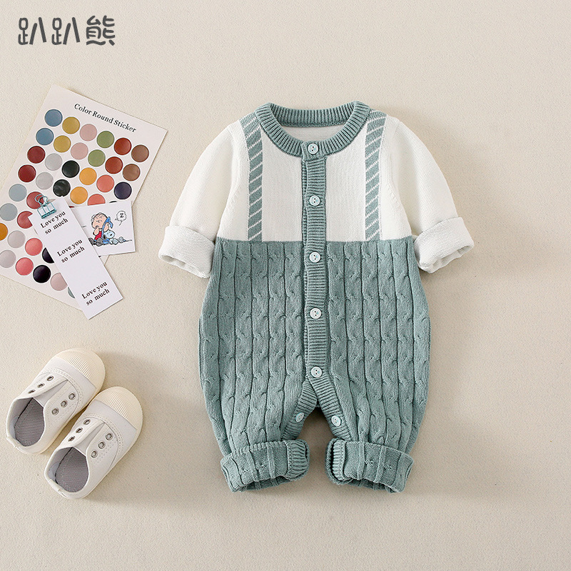 网红宝宝衣服新生婴儿女宝宝连体衣潮服夏装厚款哈衣爬服连身衣
