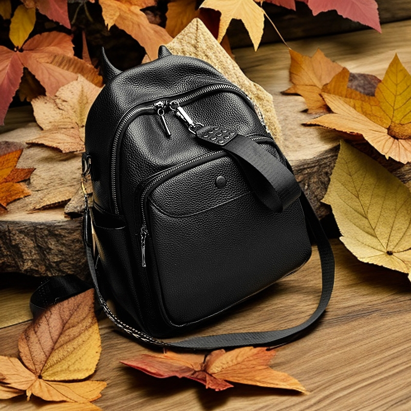 真皮通勤双肩包女2024新款时尚书包女大容量包包女士旅游背包皮质