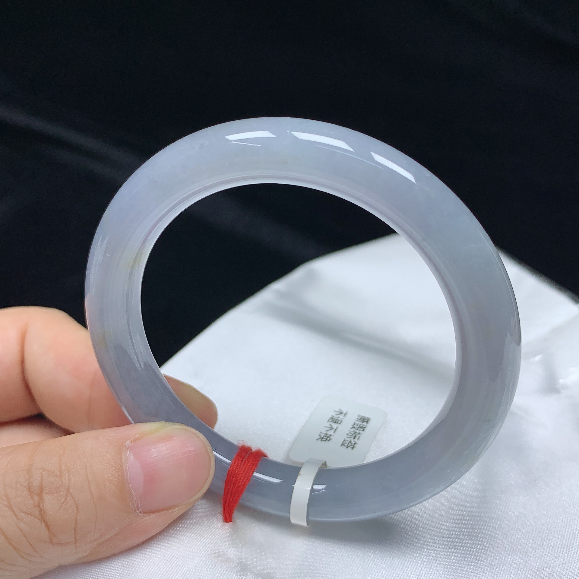 56圈冰润紫罗兰天然翡翠A货圆条手镯少女款时尚百搭圆镯玉镯无裂