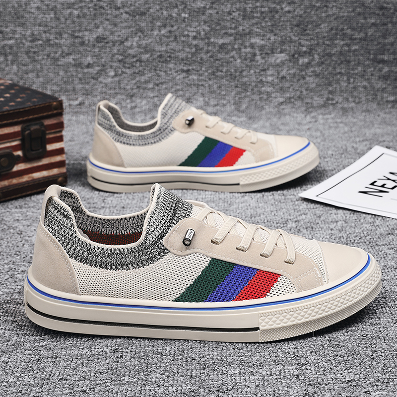 回力瑞男士帆布鞋潮鞋春季潮流网面低帮百搭板鞋一脚蹬老北京布鞋