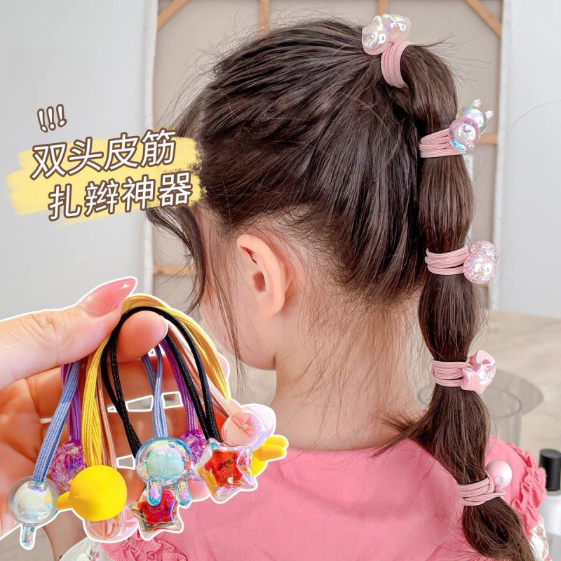 【爱咪儿】女童可爱高弹双头皮筋11cm盒装糖果色绕绕绳韩版高弹力