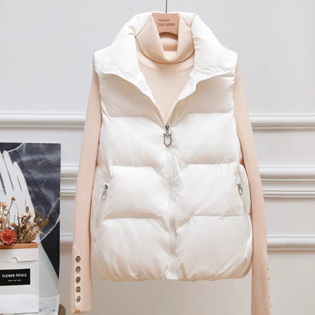 白鸭绒马甲女韩版新款羽绒马夹女款时尚保暖宽松显瘦秋冬短款外套